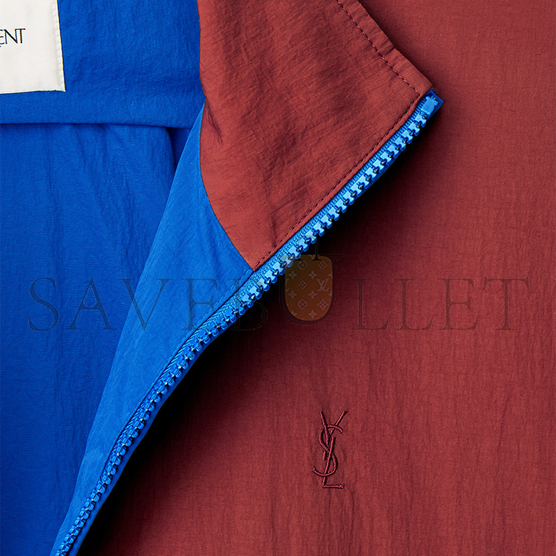 YSL CASSANDRE CROPPED WINDBREAKER IN NYLON FAILLE 860671Y6J186167